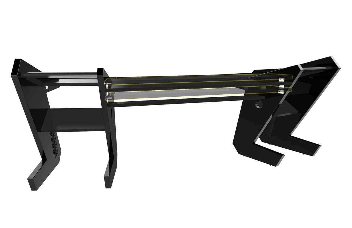 PRO LINE S Desk all Black with Pull out Bundle