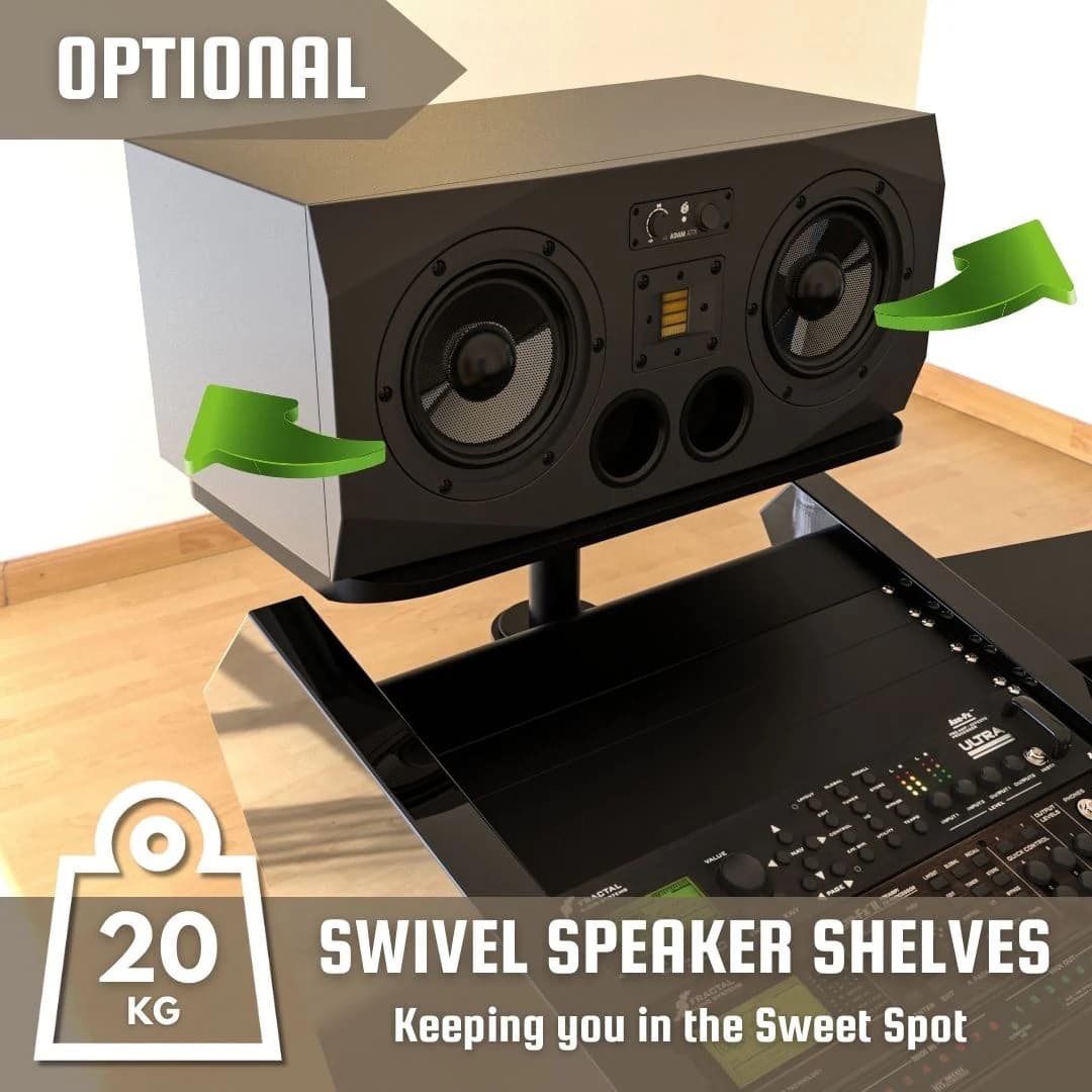 PRO LINE S Desk all Black with Pull out Bundle
