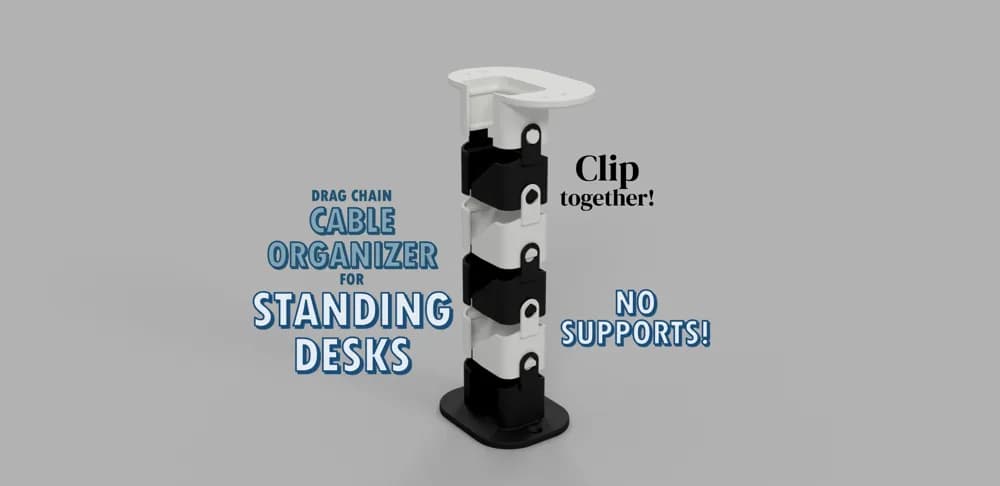 Drag chain Cable Organizer For Monitor Risers