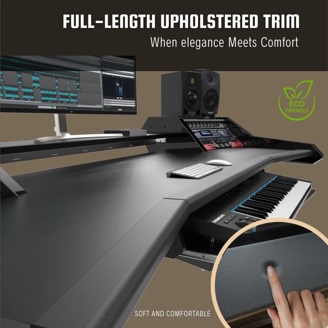 PRO LINE Classic Desk all Black and Keyboard pull out option