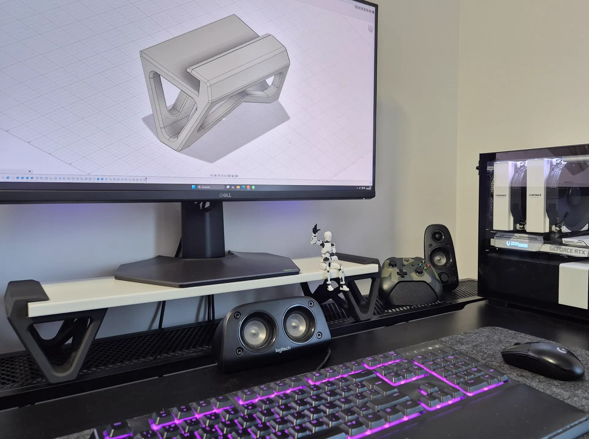 Minimalist Monitor Riser for a Modern Desk Setup