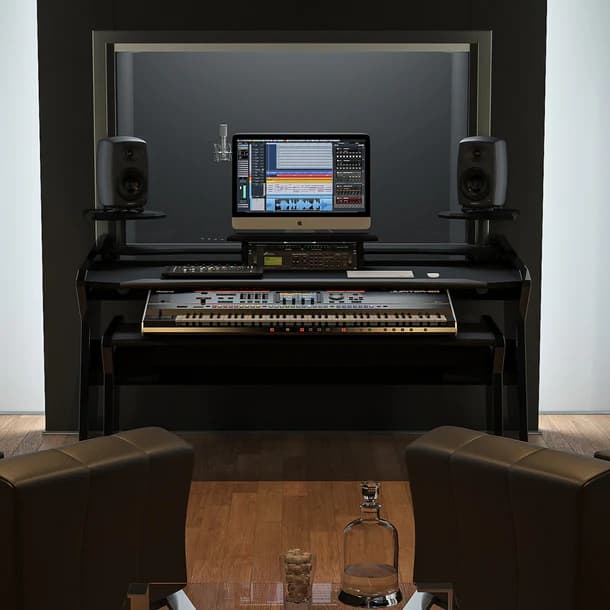 Enterprise Desk With Keyboard Pullout Option All Black