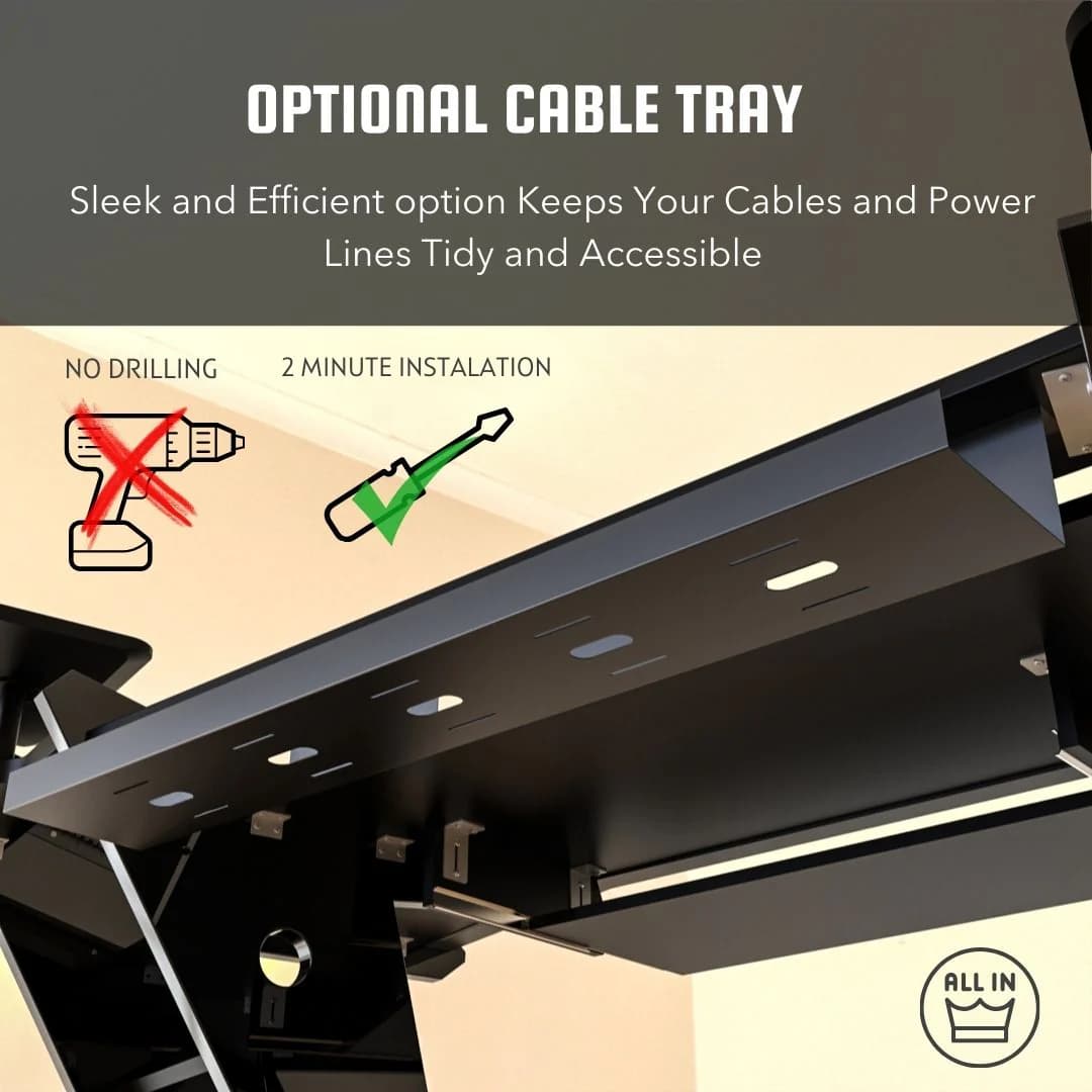 PRO LINE S Desk Black with Keyboard Pull out option