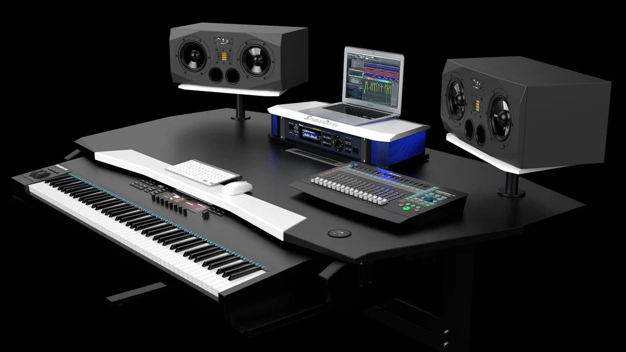 A pair of speaker shelves for ORBIT Series White