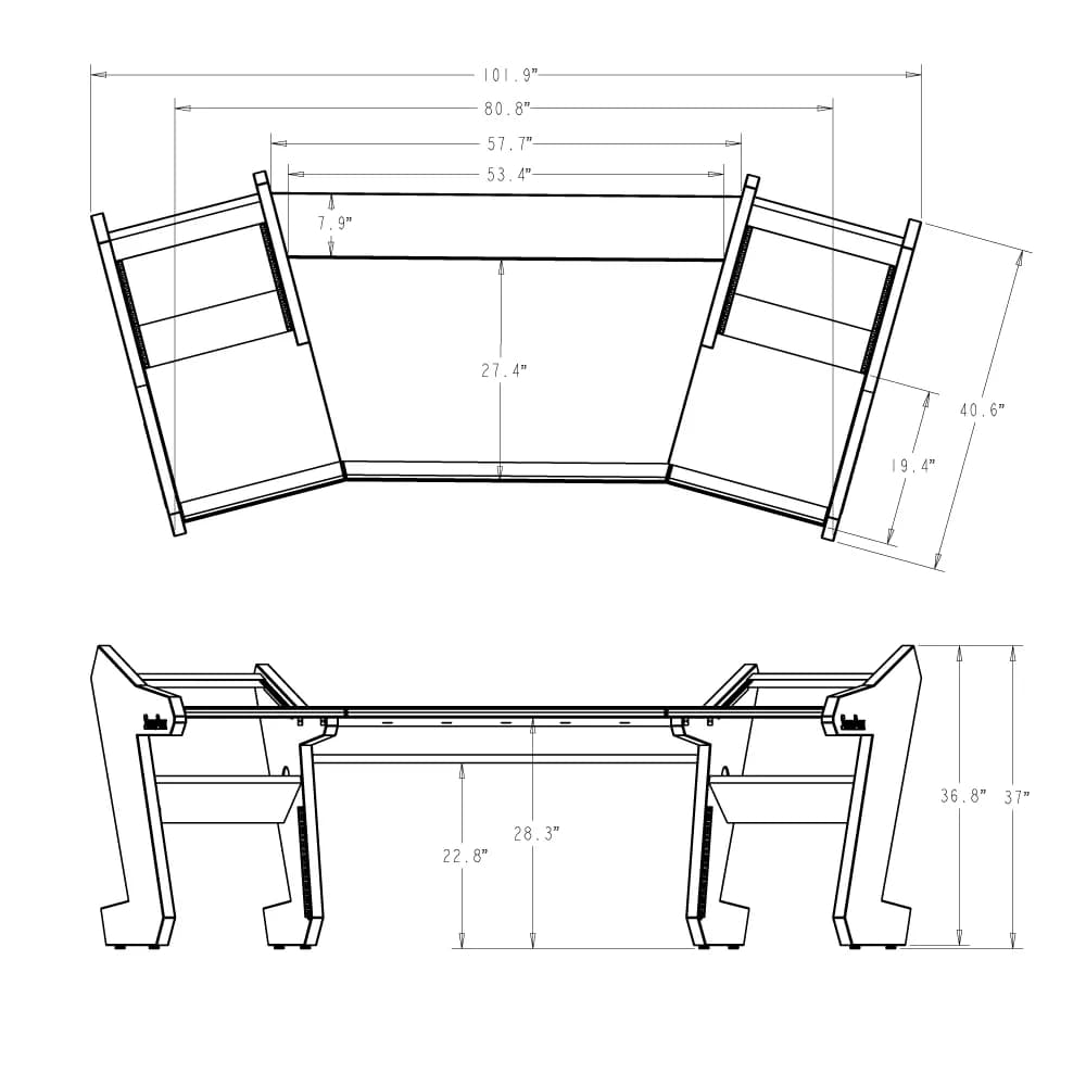 PRO LINE S Desk All white with Keyboard Pull out option