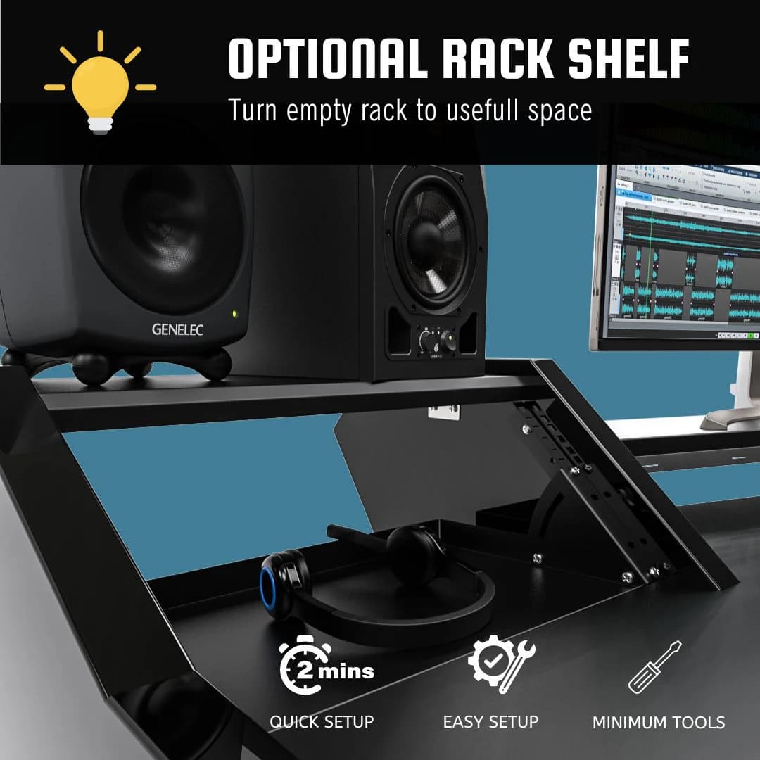 PRO LINE Classic desk Black and Keyboard pull out option