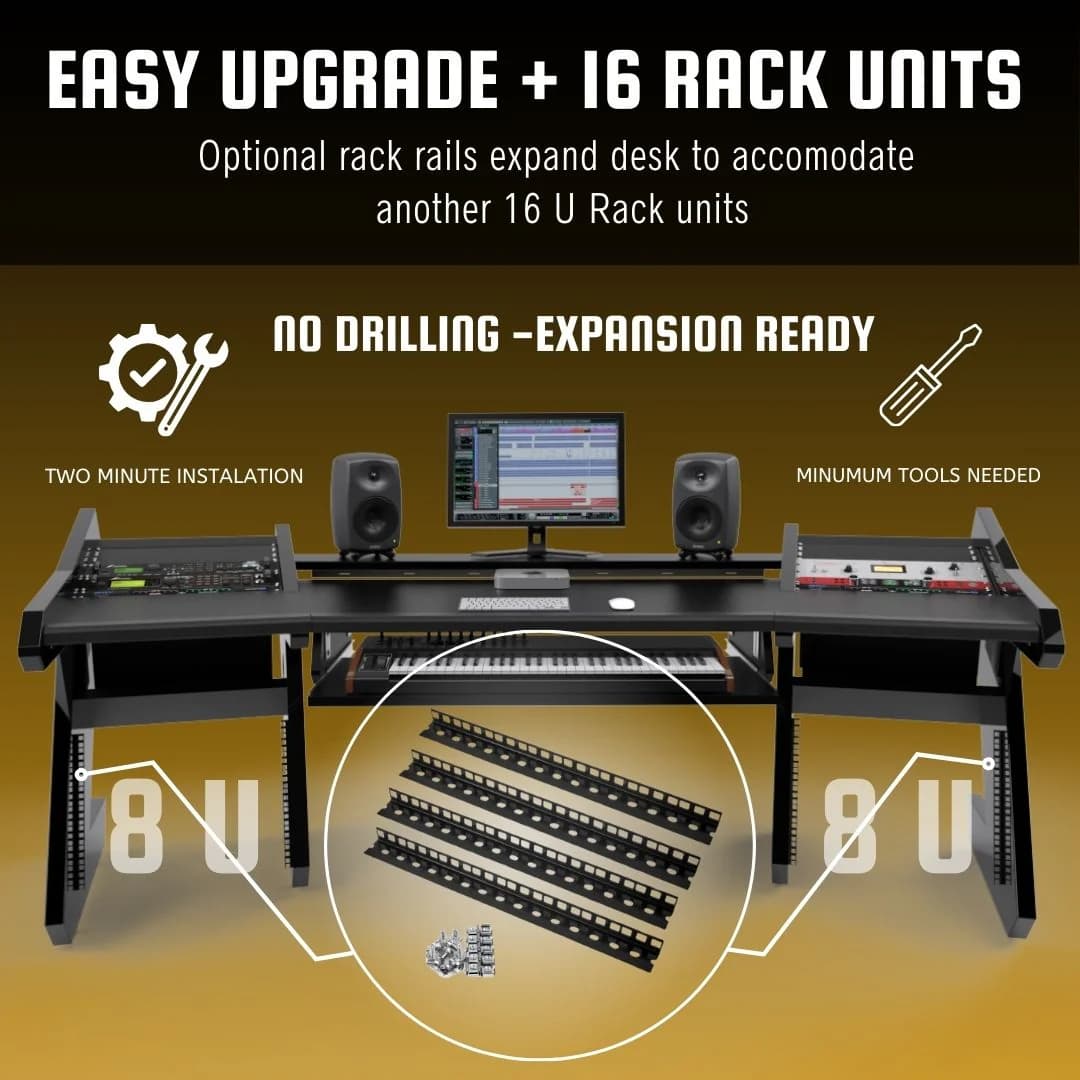 PRO LINE S Desk all Black with Pull out Bundle