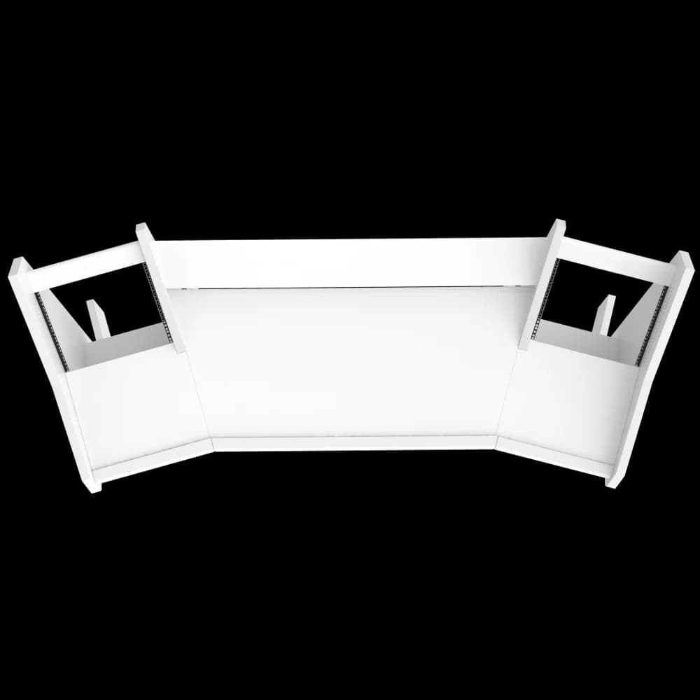PRO LINE S Desk All white & V Tower speaker stands and Pull Out option Bundle