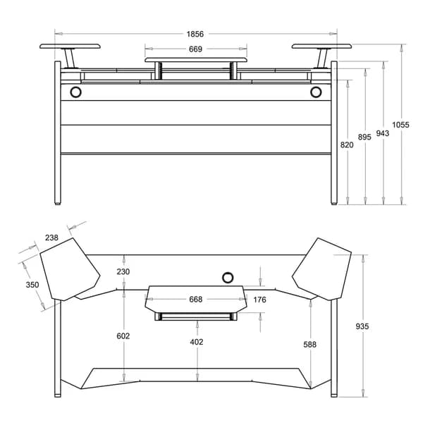 Enterprise Desk With Keyboard Pullout Option All Black