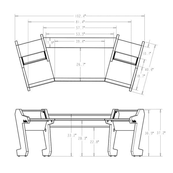 PRO LINE Classic Desk all Black and Keyboard pull out option