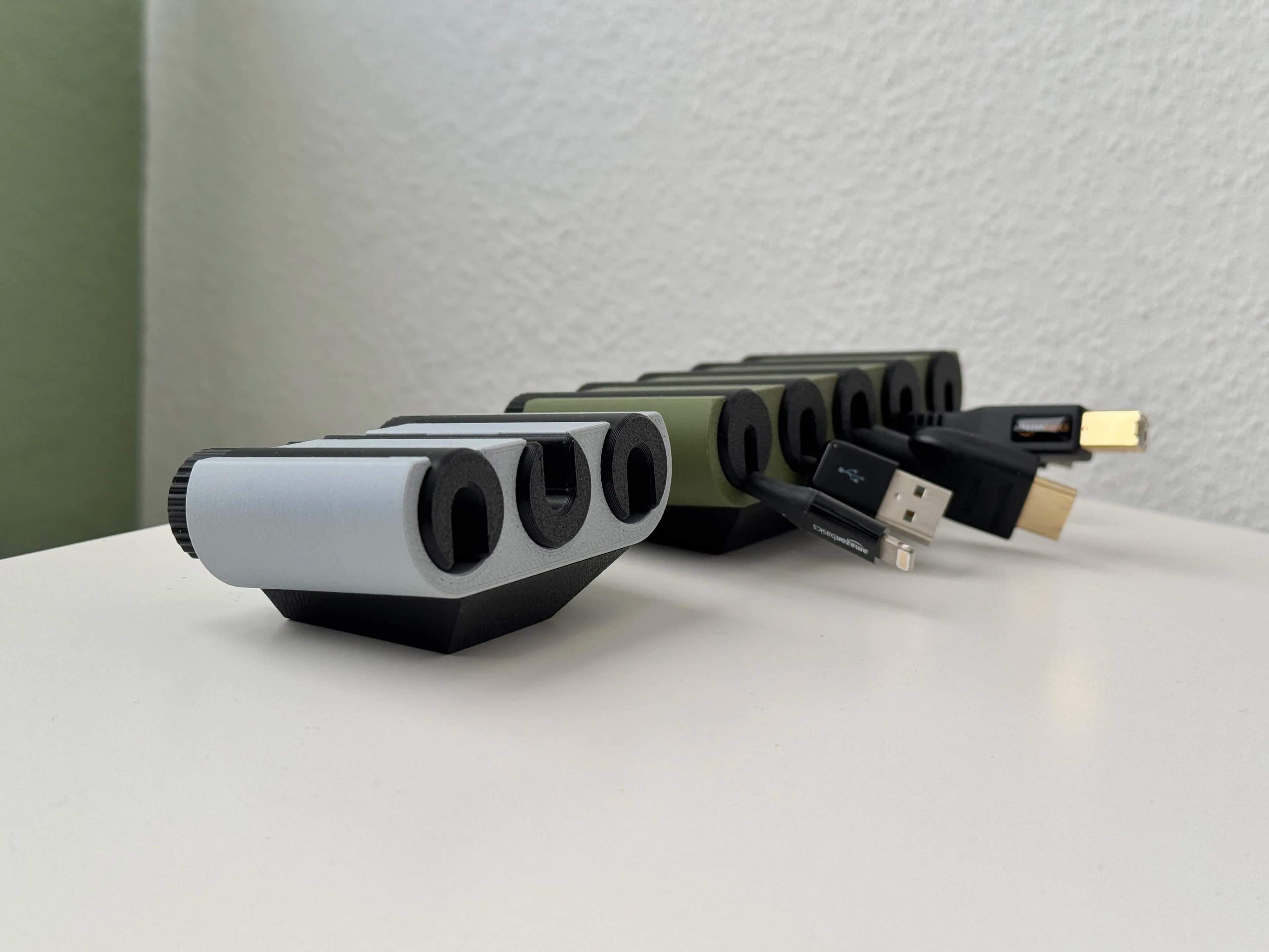 Desk cable management holder