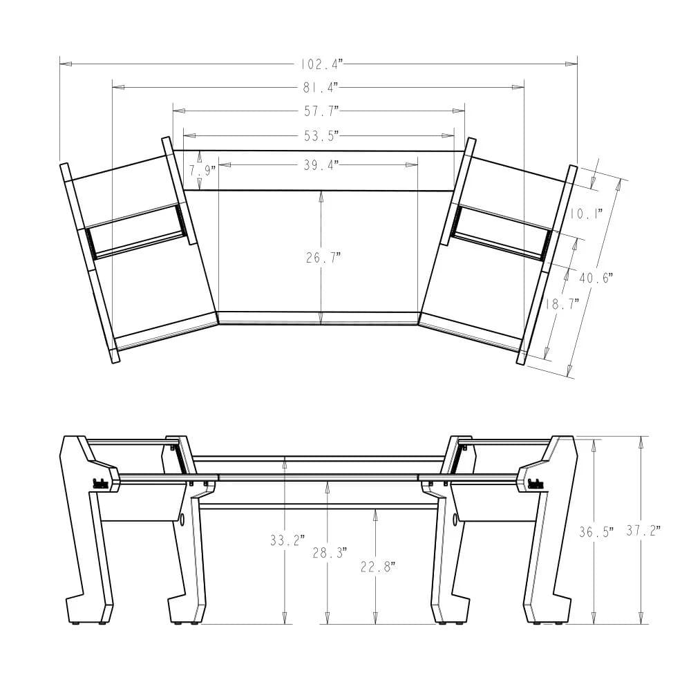 PRO LINE Classic desk Black and Keyboard pull out option
