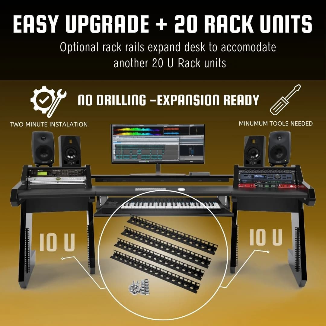 PRO LINE Classic Desk all Black and Keyboard pull out option