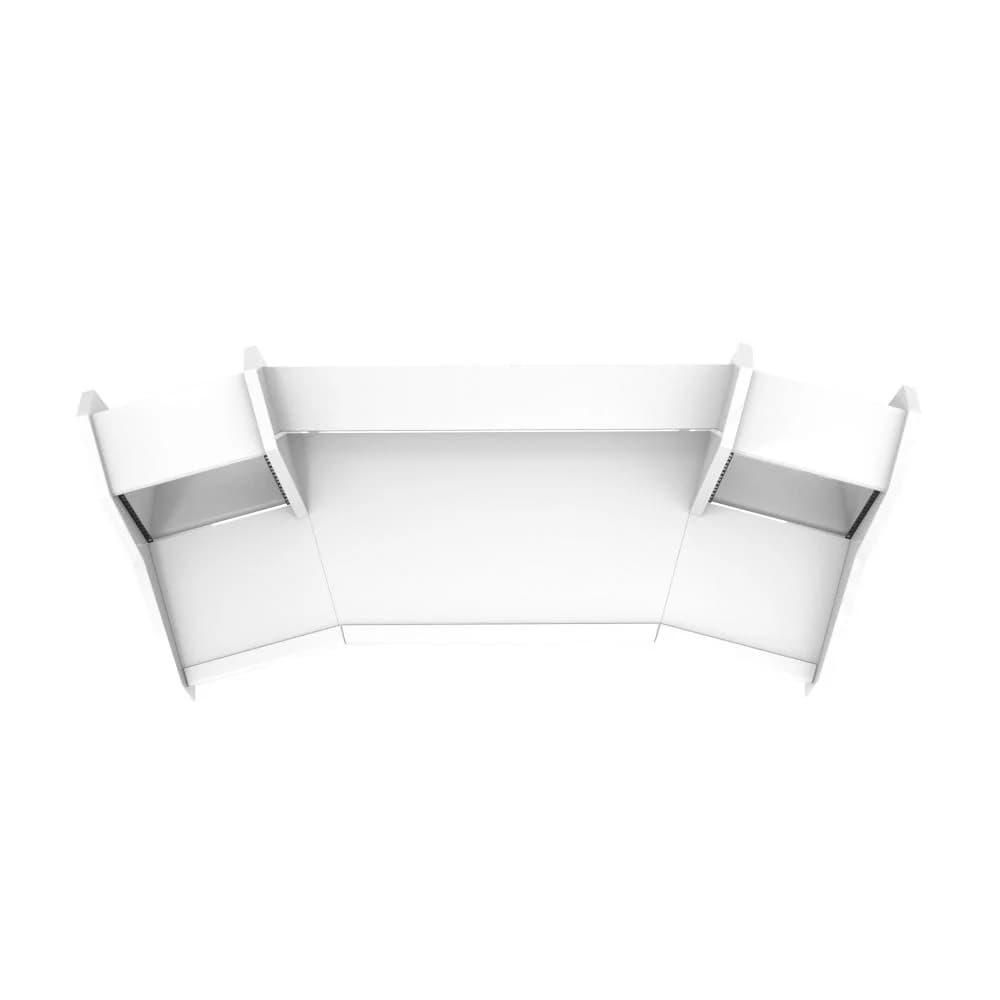 PRO LINE Classic Desk all White, Pull out & Speaker stands bundle