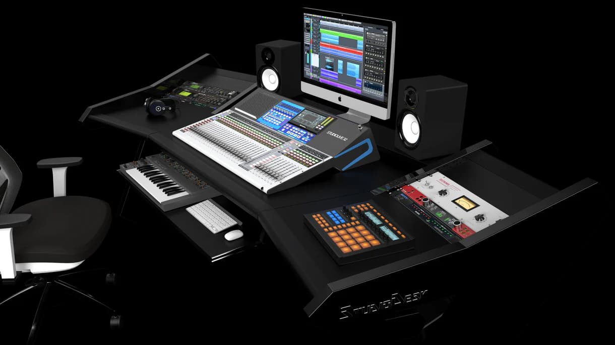 PRO LINE S Desk all Black with Pull out Bundle