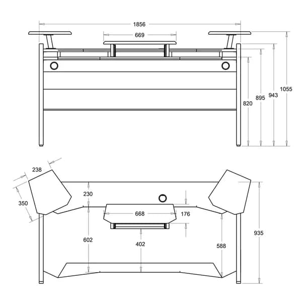 Enterprise Desk With Keyboard Pullout Option All white