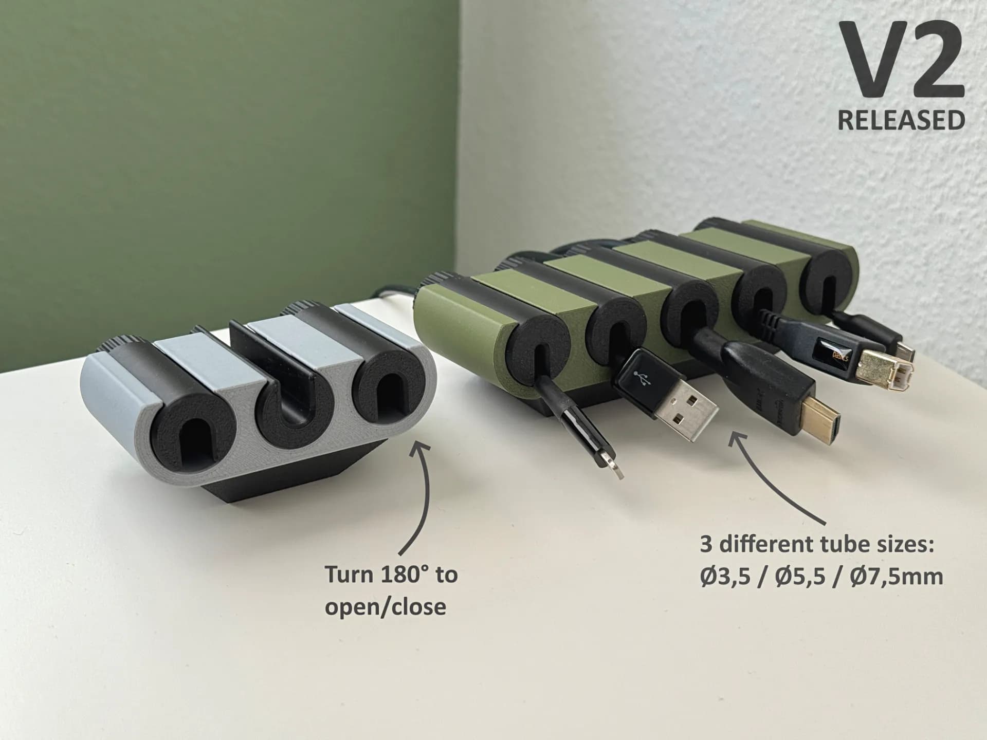 Desk cable management holder